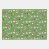 チキンハッピーパターンラッピング紙シート ラッピングペーパーシート (正面2)