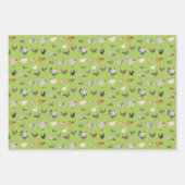 チキンハッピーパターンラッピング紙シート ラッピングペーパーシート (正面)