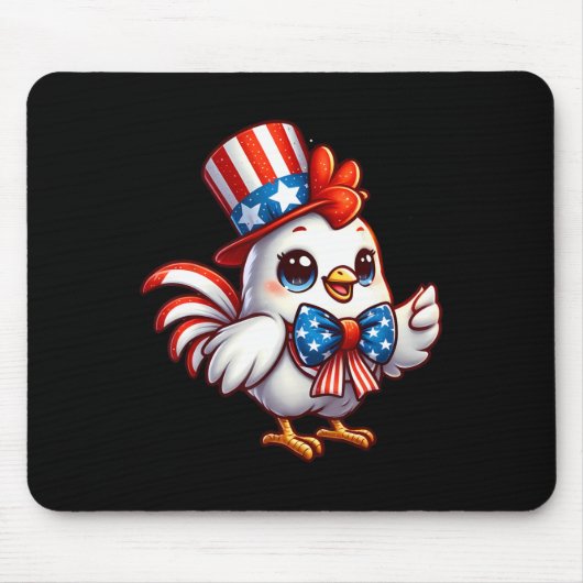 チキンハッピー7月4日の独立記念日メンズウォム マウスパッド (正面)