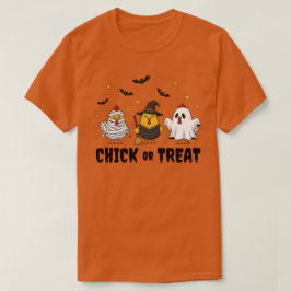 チキンハロウィンおもしろいTシャツのシックまたはトリートメント Tシャツ