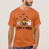 チキンハロウィンおもしろいTシャツのシックまたはトリートメント Tシャツ (正面)