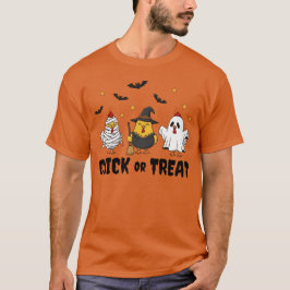 チキンハロウィンおもしろいTシャツのシックまたはトリートメント Tシャツ