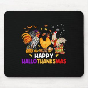 チキンハロウィーンハッピーハロ感謝祭の秋の時間 マウスパッド