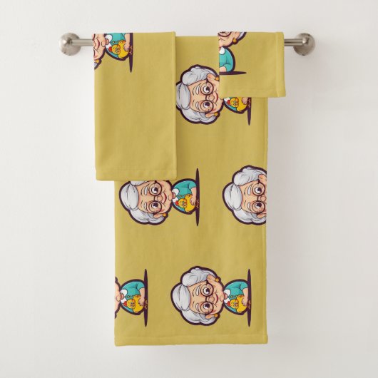 チキンバスタオル付きオールドレディ バスタオルセット (インサイチュ)