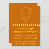 チキンバックヤードバースデーパーティー 招待状 (正面/裏面)