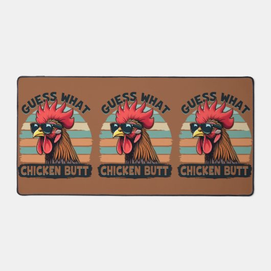 チキンバットって何？　面白いレトロなニワトリ デスクマット (正面)
