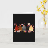 チキンバレンティンデイティーハート動物愛者チー カード (黄色い花)