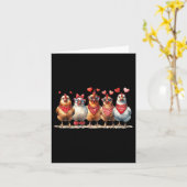 チキンバレンティンデイラブバレンタインキュートハート カード (黄色い花)