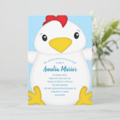 チキンバースデーパーティーブルー 招待状 (スタンド正面)