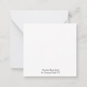 チキンバーンキルトノートカード ノートカード (裏面)