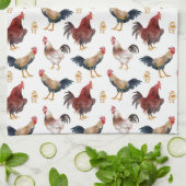 チキンパターンキッチンタオル キッチンタオル (折り畳み)