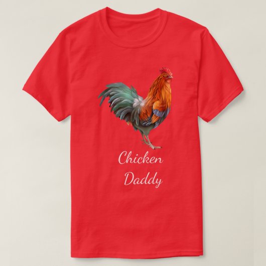 チキンパパチおもしろいキン農家チキンダディロー Tシャツ (デザイン正面)