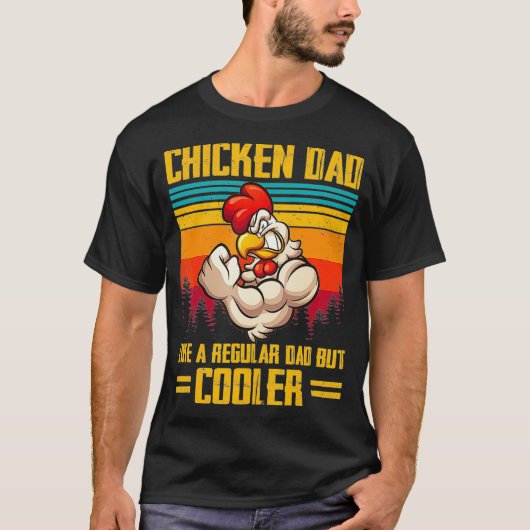 チキンパパレギュラーパパ農家農業 Tシャツ (正面)