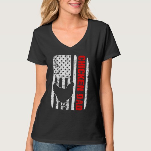 チキンパパ米国国旗 Tシャツ (正面)