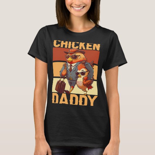 チキンパパ農家チキンウィスパーファームアニマルP Tシャツ (正面)