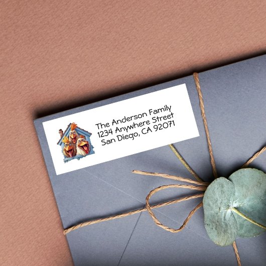 チキンパーソナライズされたおもしろい差出人住所ラベル ラベル