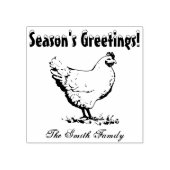 チキンパーソナライズされたクリスマス ラバースタンプ (インプリント)