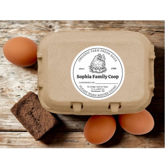 チキンパーソナライズされたクープオーナー名卵ビジネス ラウンドシール