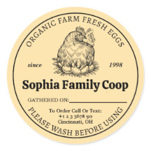 チキンパーソナライズされたコックのオーナー名日付卵