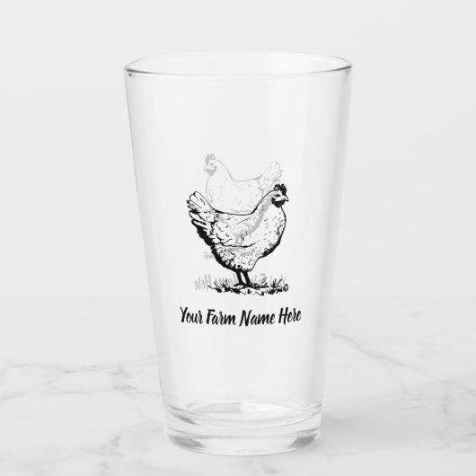 チキンパーソナライズされたファーム タンブラーグラス (裏面)