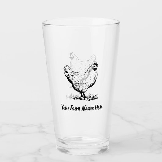 チキンパーソナライズされたファーム タンブラーグラス (正面)
