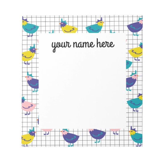 チキンパーソナライズされたメモ帳 ノートパッド (正面)