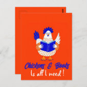 チキンパーソナライズされた読の書道デザイン ポストカード (正面/裏面)