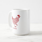 チキンパーソナライズされた コーヒーマグカップ (正面左)