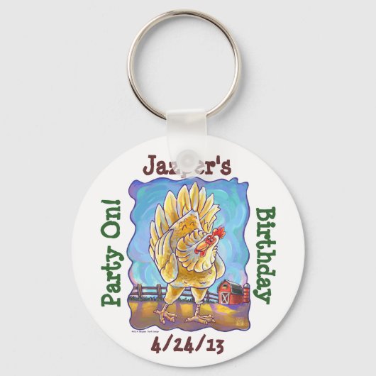 チキンパーティーセンター キーホルダー (正面)