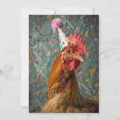 チキンパーティーハット 招待状 (正面)