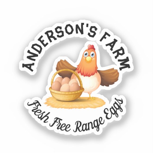 チキンビジネスおもしろいカスタムファミリーファームエッグ シール (正面)
