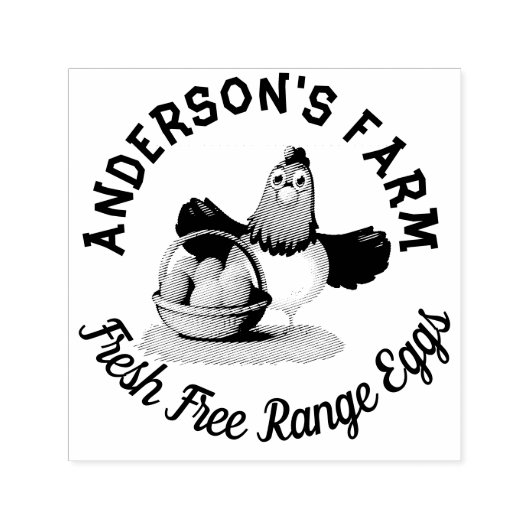 チキンビジネスおもしろいカスタムファミリーファームエッグ セルフインキングスタンプ (デザイン)