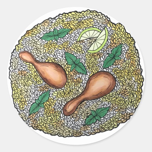 チキンビリヤニインディアン混合米料理ディナー ラウンドシール (正面)