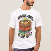 チキンビリヤニメンホワイト Tシャツ (正面)