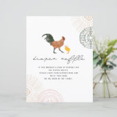 チキンピンク赤ちゃんシャワーおむつラッフルサイン (スタンド正面)