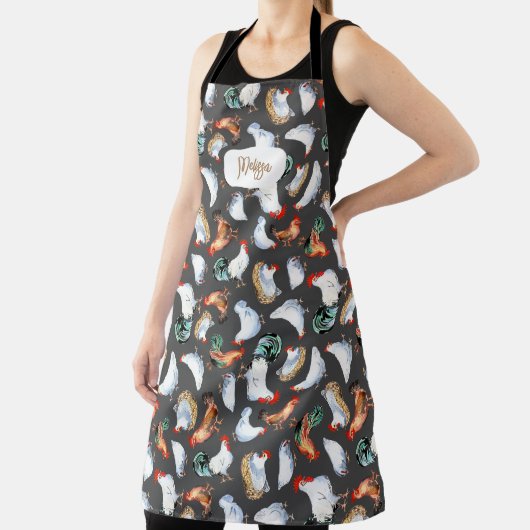 チキンファミリーファームハウスモノグラム エプロン (インサイチュ)