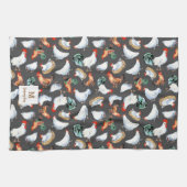 チキンファミリーファームハウスモノグラム キッチンタオル (横)