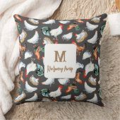 チキンファミリーファームハウスモノグラム クッション (ブランケット)