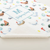 チキンファミリーファームハウスモノグラム シェルパブランケット (3/4)