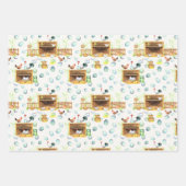 チキンファミリーファームハウスラッピング紙 ラッピングペーパーシート (正面3)