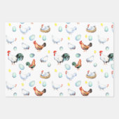 チキンファミリーファームハウスラッピング紙 ラッピングペーパーシート (正面)