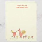 チキンファミリー空白のクラフトスクラップブック紙 (正面/裏面)