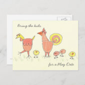 チキンファミ遊リデート招待状 インビテーションポストカード (正面/裏面)