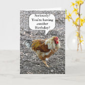 チキンファンシーハッピーバースデー カード (黄色い花)