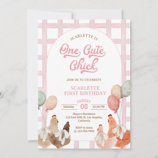 チキンファースト誕生日招待状 招待状 (正面)