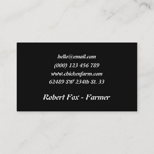 チキンファームおもしろい 名刺 (裏面)