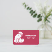 チキンファームのフレッシュエッグマゼンダ 名刺 (スタンド正面)