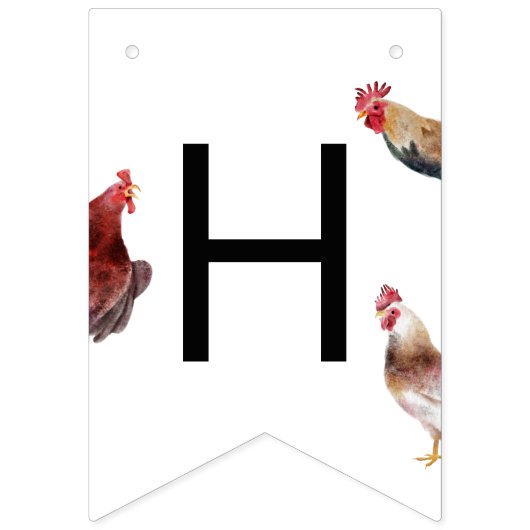 チキンファームアニマルバースデーパーティーデコール バンティングフラッグ (第2の旗)