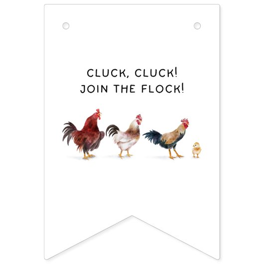 チキンファームアニマルバースデーパーティーデコール バンティングフラッグ (第1の旗)