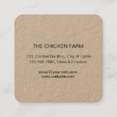 チキンファームカントリーオーガニックヘンエッグビジネスカー スクエア名刺 (裏面)